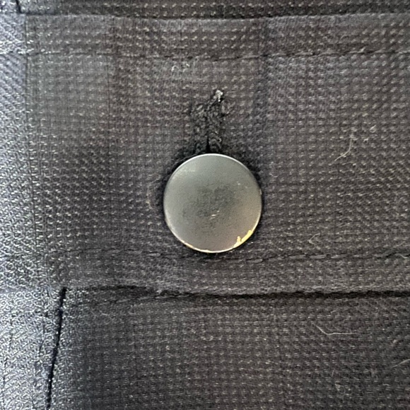 TRIUMPH OVER TRAGEDY Black Denim Jacket Snap Buttons Zipper Side Pockets Women M - Picture 15 of 16